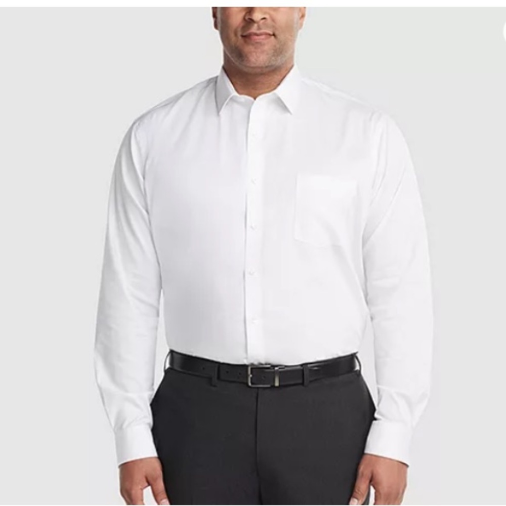Men’s J.Ferrar White Classic Button-Down Shirt Sz 4XL 20-21 NWT